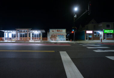 Metro Transit D-Line Chicago-Lake Transit Center on Chicago Avenue in Minneapolis.