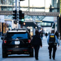 Minneapolis police walk downtown Minneapolis as part of "Operation Endeavor".