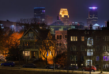 Minneapolis skyline as seen from Powderhorn Park.