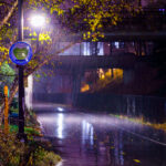 The Midtown Greenway during a late November rain. The bike trail runs through South Minneapolis.