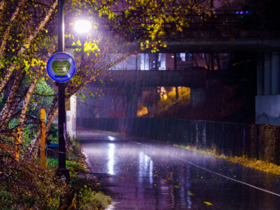 Midtown Greenway, Minneapolis: November Rain on Bike Trail