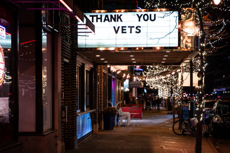 Thank You Vets on a Minneapolis theatre marquee 3 Thank You Vets on a marquee on Lyndale in Uptown Minneapolis.