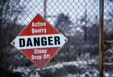 An active quarry danger sign found in Northeast Wisconsin.