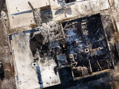 Lyndale Avenue Fire Ruins, Minneapolis - Aerial View