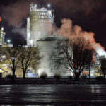 Green Bay Packaging's new 0 million dollar recycled paper mill opened in 2021. As seen from across the Fox River.