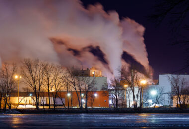 Green Bay Packaging's new $500 million dollar recycled paper mill opened in 2021. As seen from across the Fox River.