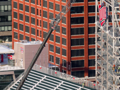 Target Field construction: New LED videoboard installation