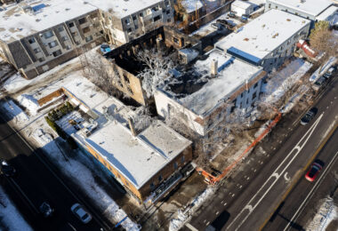 The day after a fire at a vacant apartment building on Lyndale Avenue in Minneapolis.