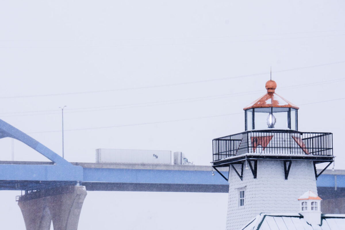 Winter Traffic on the Leo Frigo Bridge