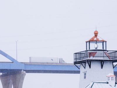 Winter Traffic on the Leo Frigo Bridge