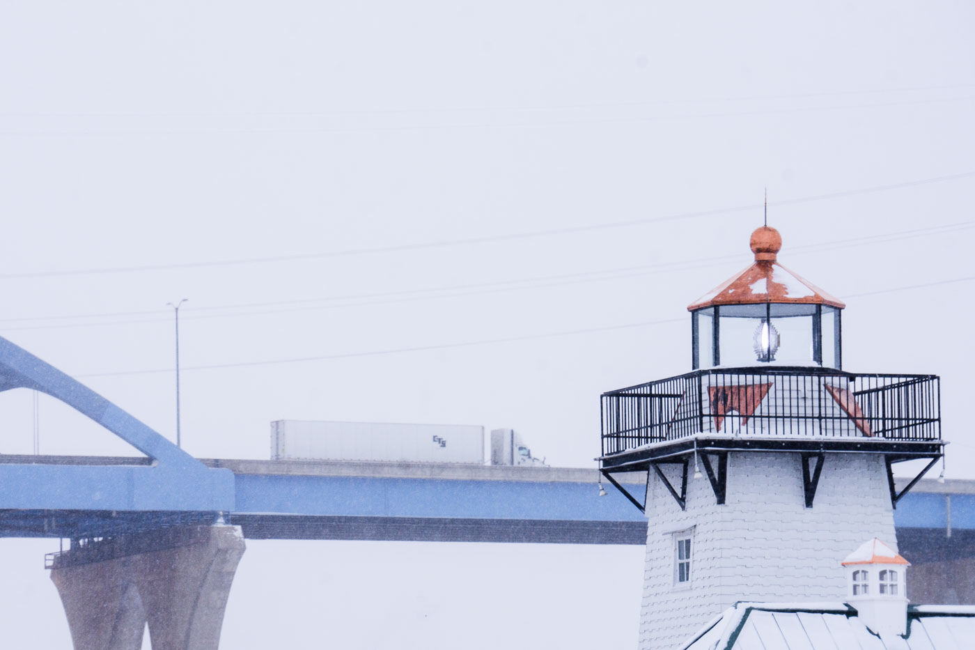 Winter Traffic on the Leo Frigo Bridge