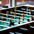 A foosball table.