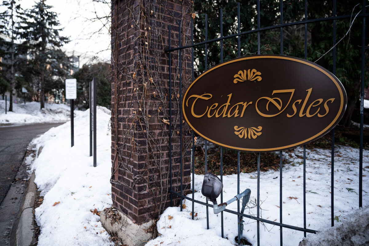 Cedar Isles Condos Sign in Minneapolis