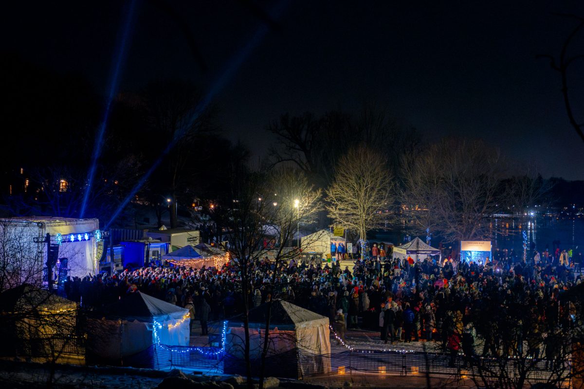Crowd gathers at the 2023 Luminary Loppet in Minneapolis