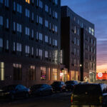 Everlake Apartments in South Minneapolis on February 18, 2023. The building was destroyed by fire during construction during riots following the murder of George Floyd in May 2020.