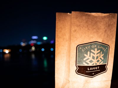 City of Lakes Luminary Bag at the Loppet on Lake of the Isles