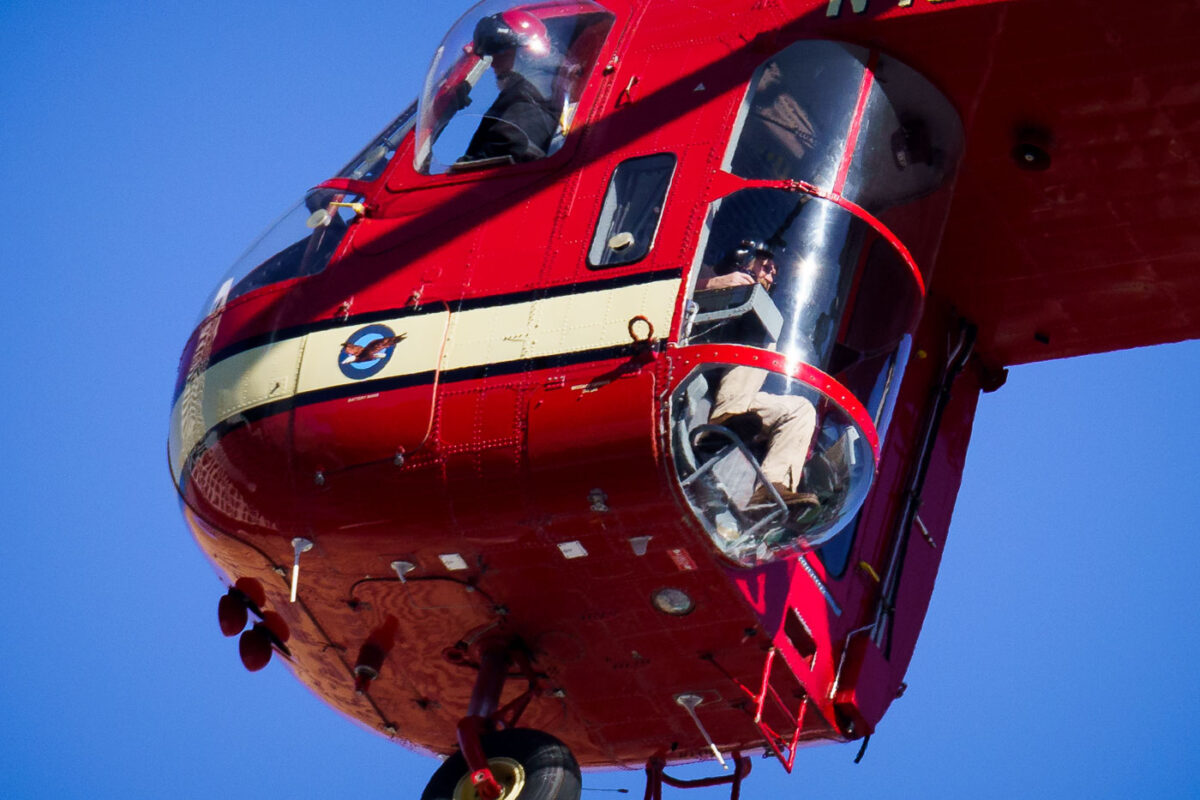 Man inside a Sikorsky S-64 Skycrane
