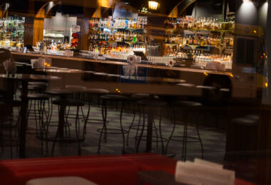 Looking inside the closed Williams Pub on Hennepin Avenue in Uptown Minneapolis.