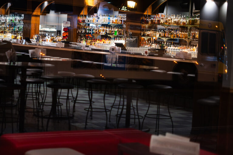 Inside shuttered Williams Pub in Uptown Minneapolis 1 Looking inside the closed Williams Pub on Hennepin Avenue in Uptown Minneapolis.