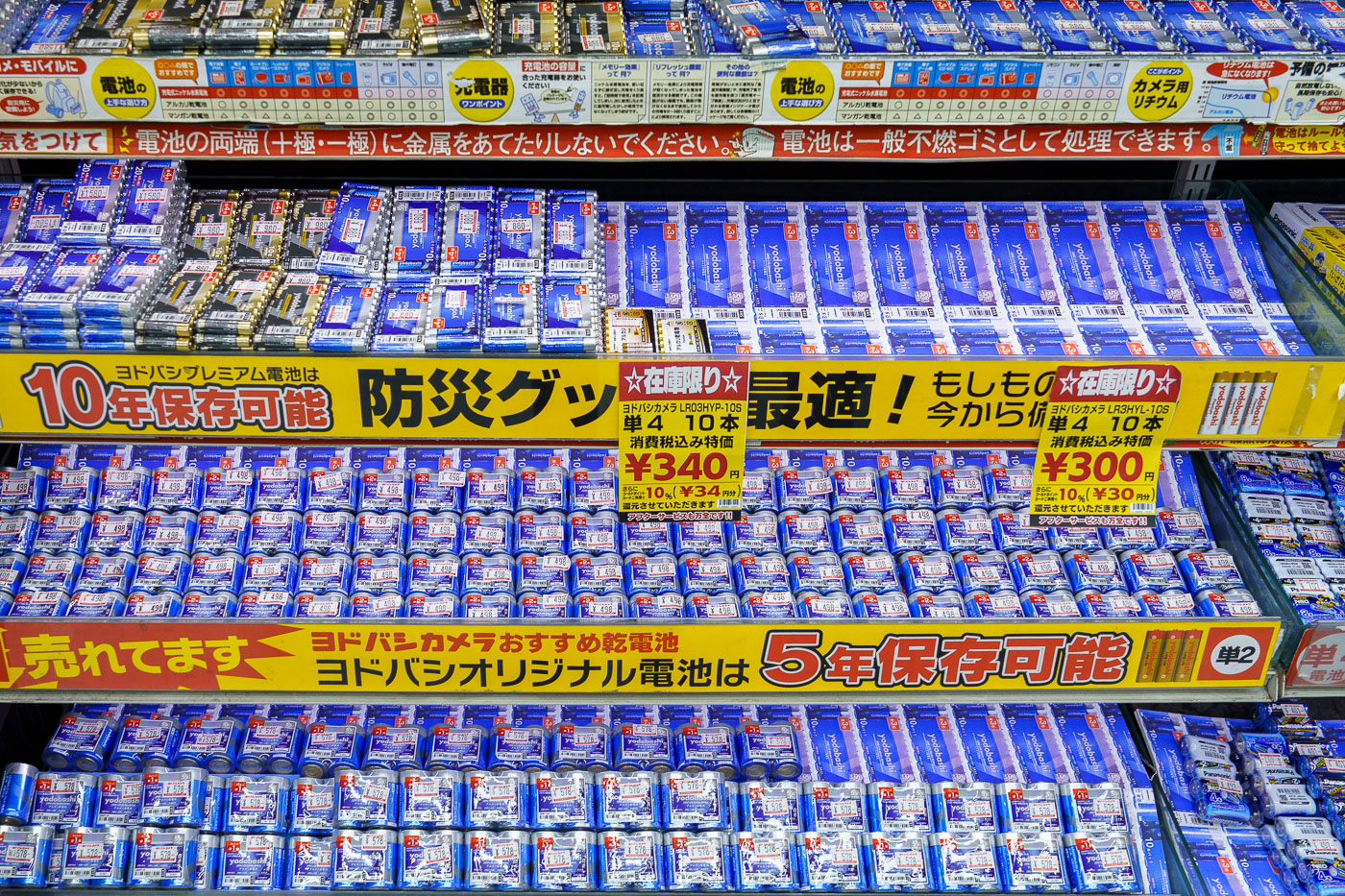 Battery Display at Yodobashi Camera Shinjuku