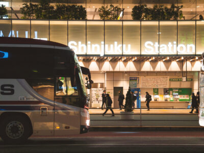 Evening Bus Terminal at Shinjuku Station