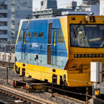 JR Railways track tamper train at Kyoto Station in Kyoto, Japan.