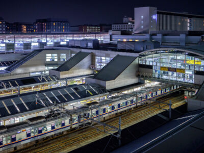 Kyoto Station Platforms at Night, Japan
