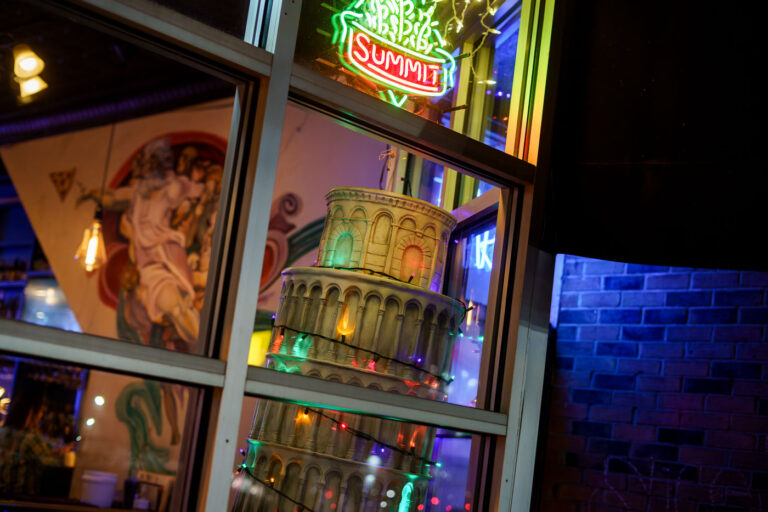 Leaning Tower of Pizza in Minneapolis 4 Leaning Tower of Pizza Restaurant on Lyndale Avenue in South Minneapolis.