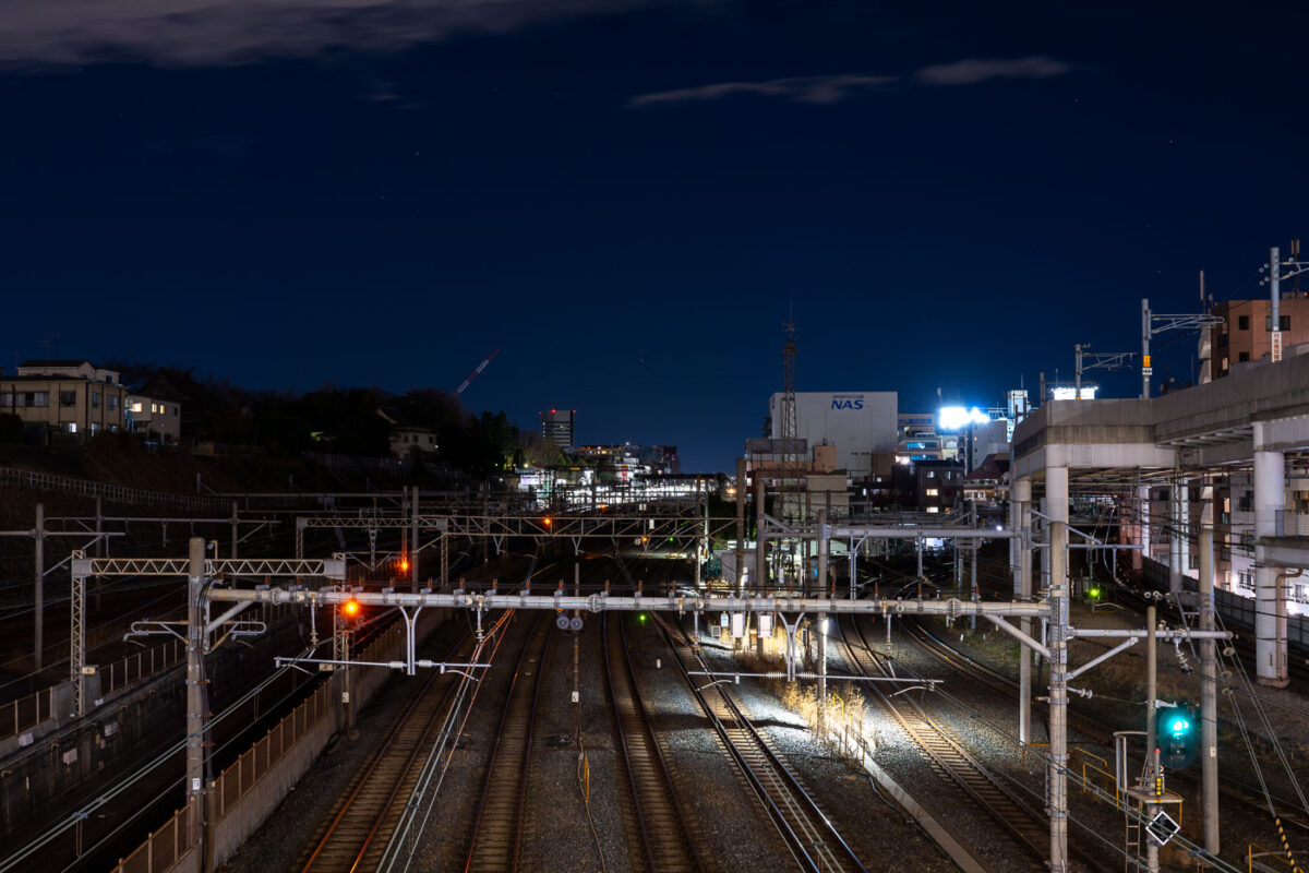 Rails outside Nippori Station in Tokyo