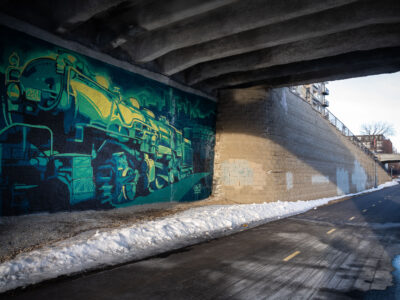 Reggie LeFlore Train Mural on Midtown Greenway, Minneapolis