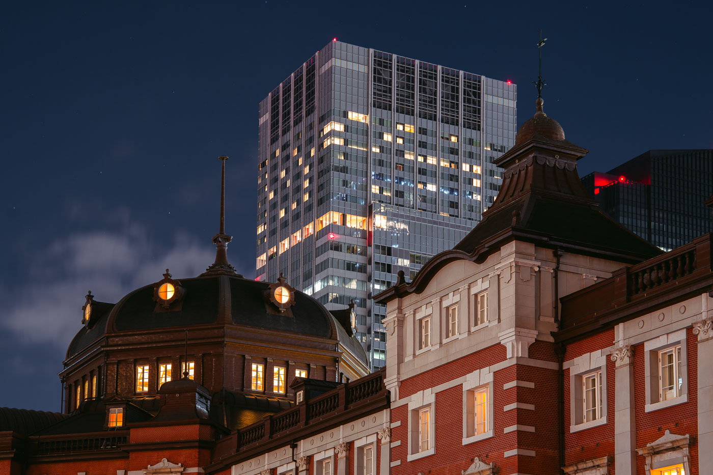 Tokyo Station Marunouchi Facade at Dusk