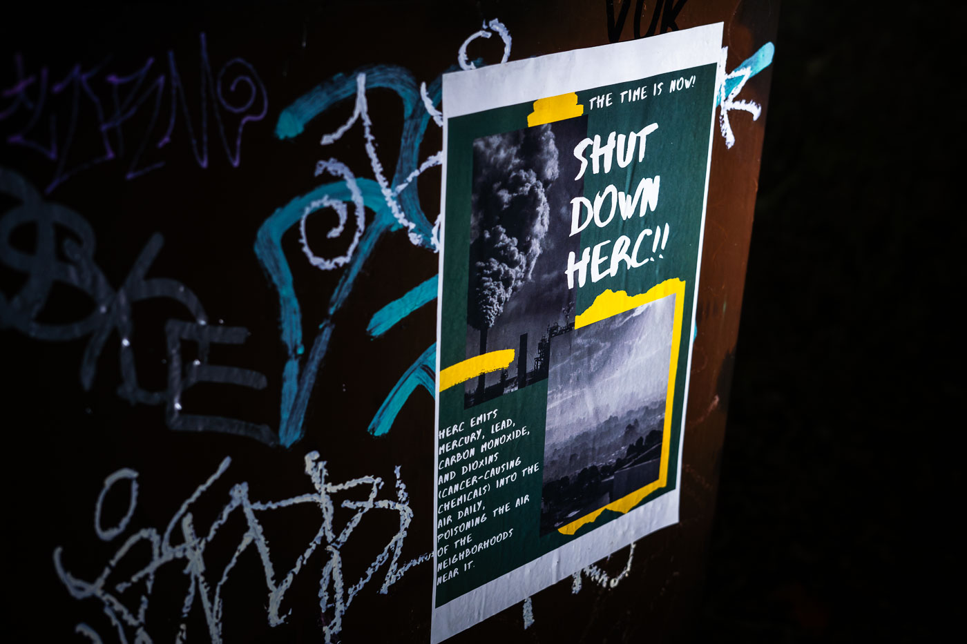 Shut Down Herc poster in Minneapolis