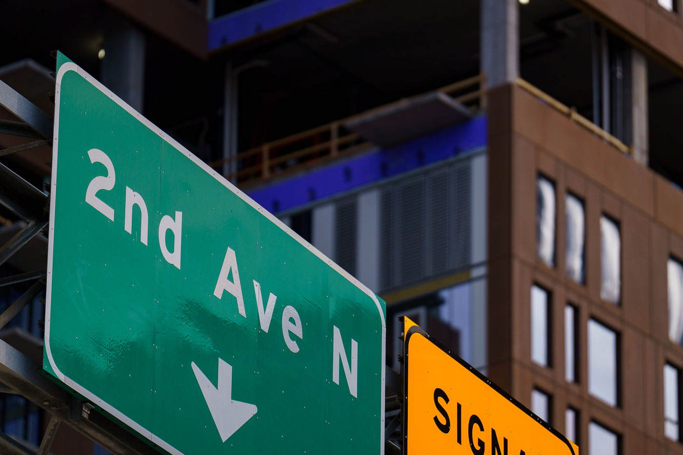 2nd Ave N sign in Downtown Minneapolis