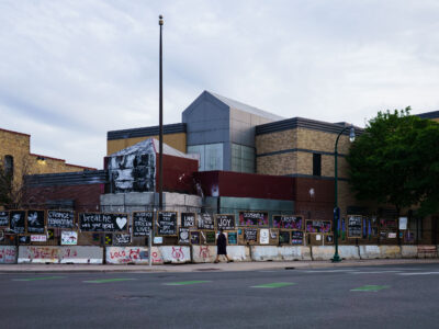 Minneapolis Police 3rd Precinct Anniversary: Signs on Fencing