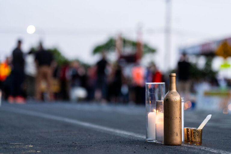 Candles in the street at Rise and Remember 4 Candles in the street at Rise and Remember