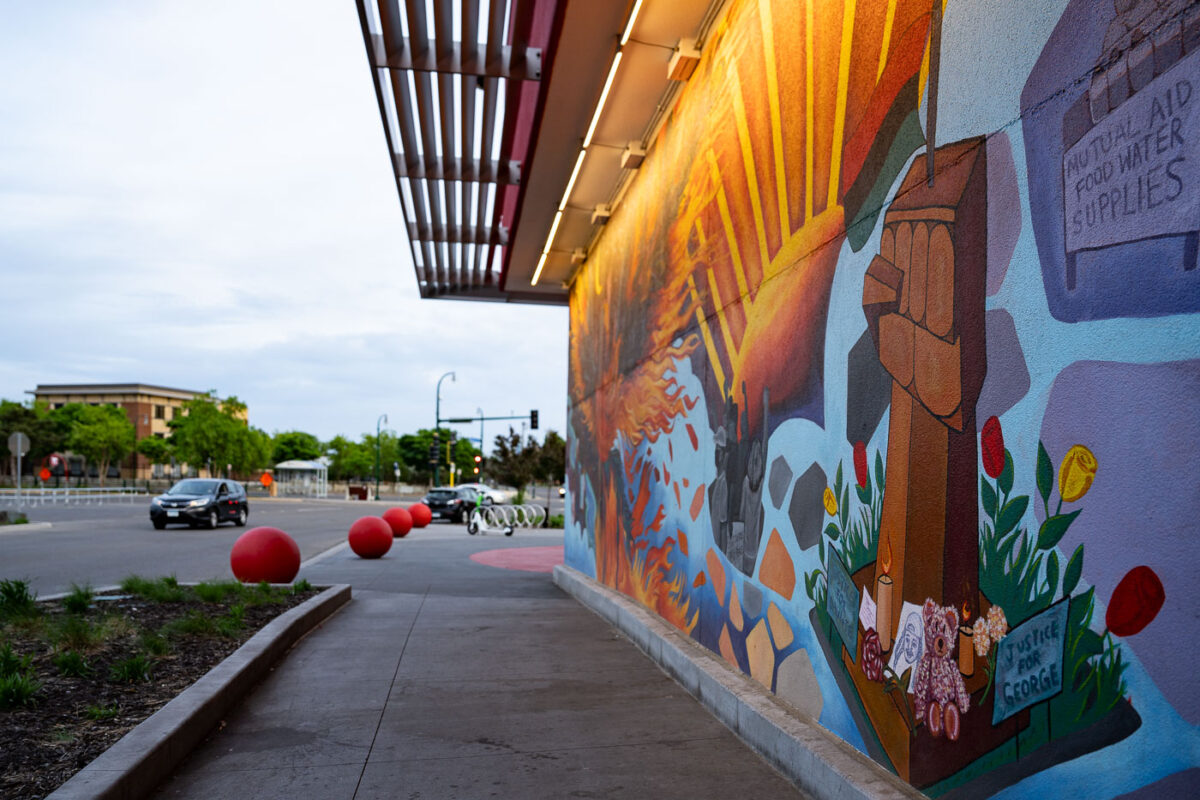 Justice for George mural at Target Store