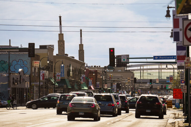 Portland at Lake Street in South Minneapolis 1 Lake Street and Portland Avenue in South Minneapolis.