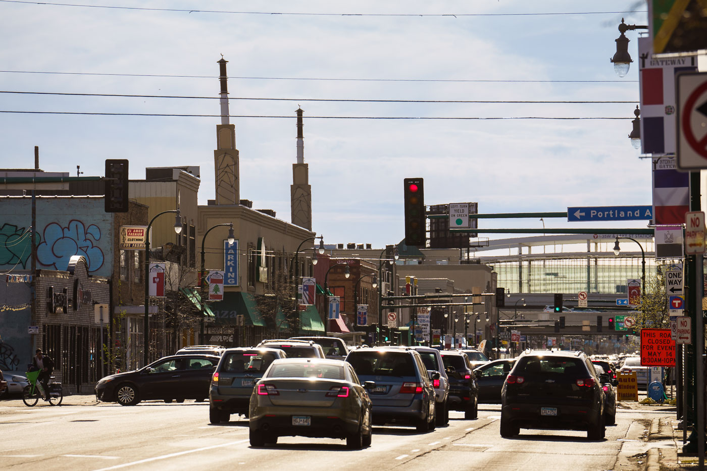 Lake Street and Portland Traffic in Minneapolis