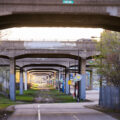 A bend in the Midtown Greenway trail in South Minneapolis.