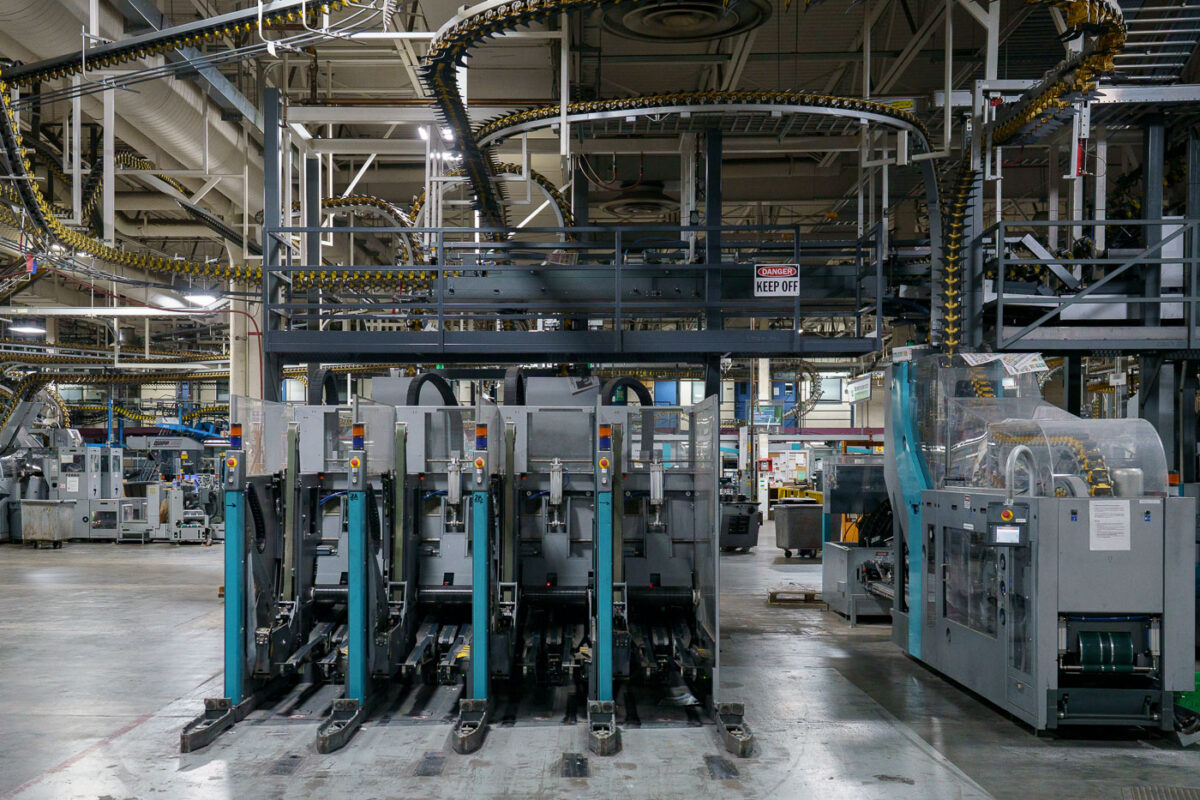 Newspaper sorting at Star Tribune facility