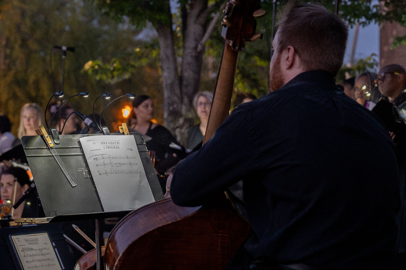Orchestra plays to a crowd at George Floyd Memorial