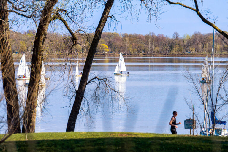 Sailboats on Bde Maka Ska in Minneapolis 4 Sailboats on Bde Maka Ska in South Minneapolis in May 2023.