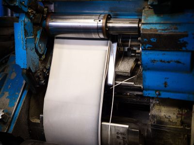 Paper Web on Printing Press Roller, Star Tribune Heritage Center