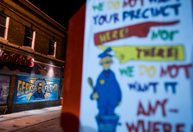 The George Floyd mural on 38th Street at George Floyd Square.