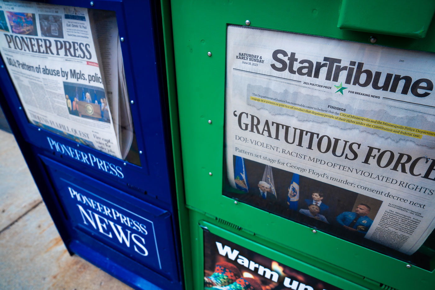 Gratuitous Force Star Tribune newsrack