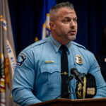 Minneapolis police chief Brian O'Hara speaks at a press conference announcing the findings from the Department of Justice on the investigation into the Minneapolis police on June 16, 2023.