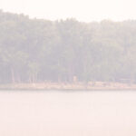 Hidden beach during a smokey day from Canadian wildfires. June 14, 2023.