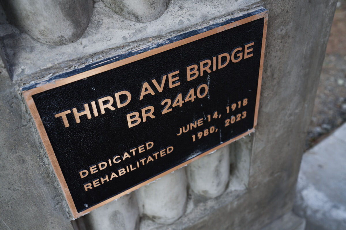 Third Avenue Bridge Dedication SIgn Minneapolis