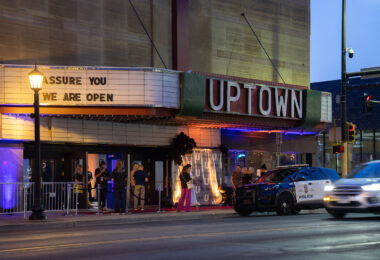 After closing during pandemic closures, the Uptown Theater in Uptown Minneapolis opens after renovations.