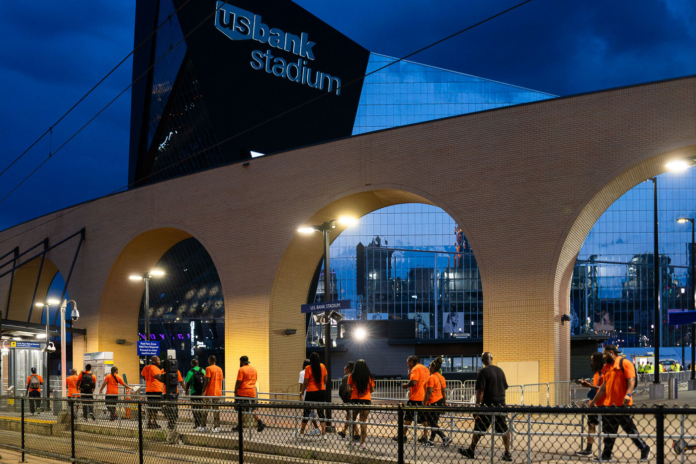 Violence interrupters at US Bank Stadium train station